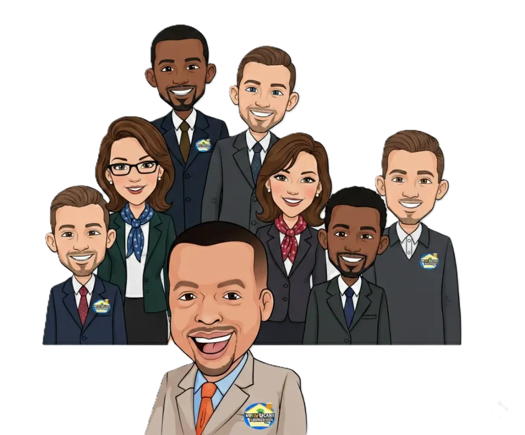 Illustration of Jeff and the We Buy Houses Fast Chicago local team