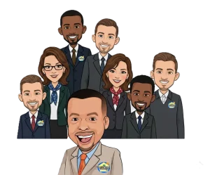 Illustration of Jeff and the We Buy Houses Fast Chicago local team